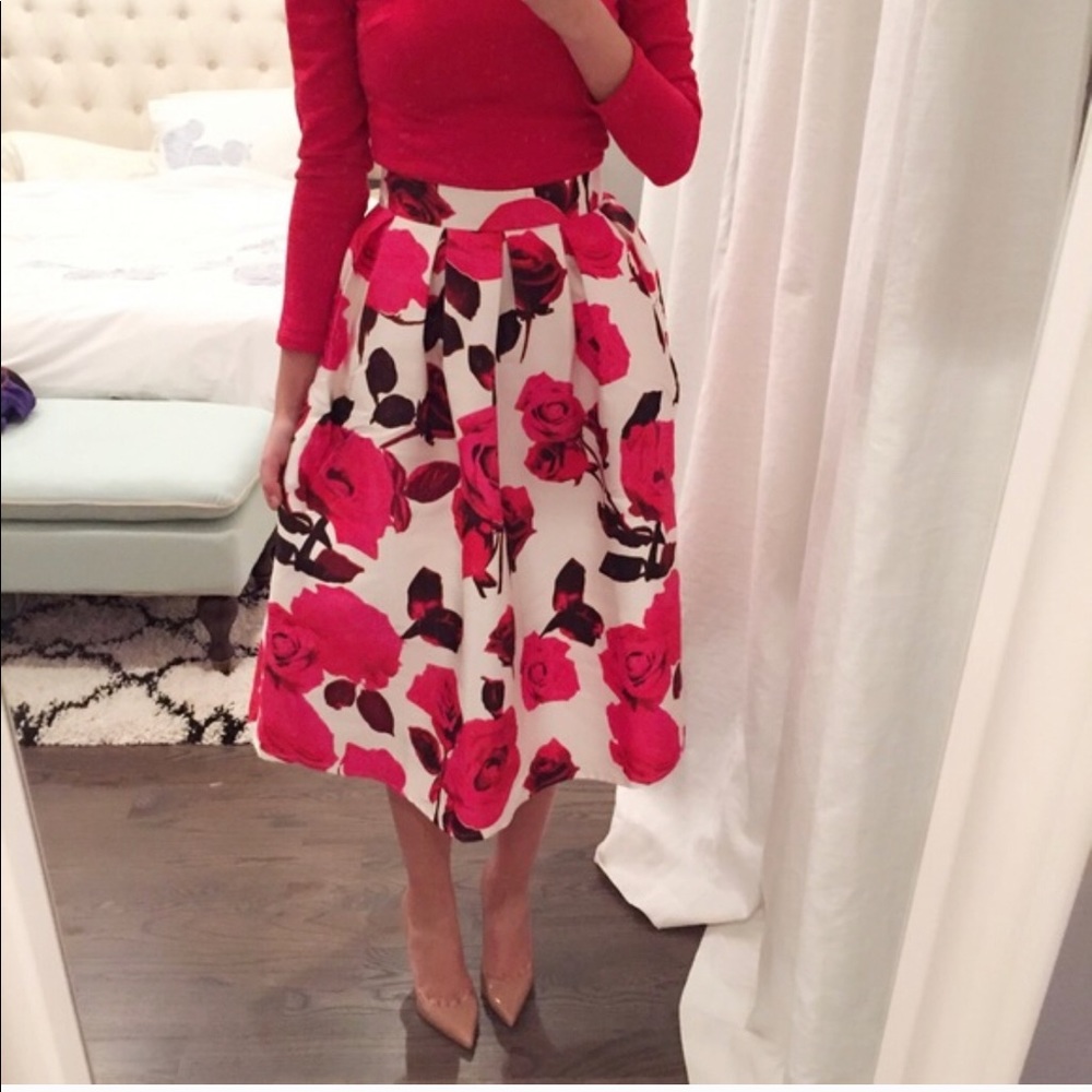 Chicwish glam rose A Line skirt
